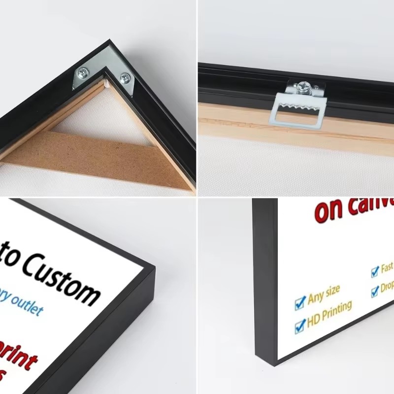 Metal Photo Panel - 40x40CM 40x50CM 50x50CM DIYメタルアルミフレーム ブラックゴールド キャンバス油絵