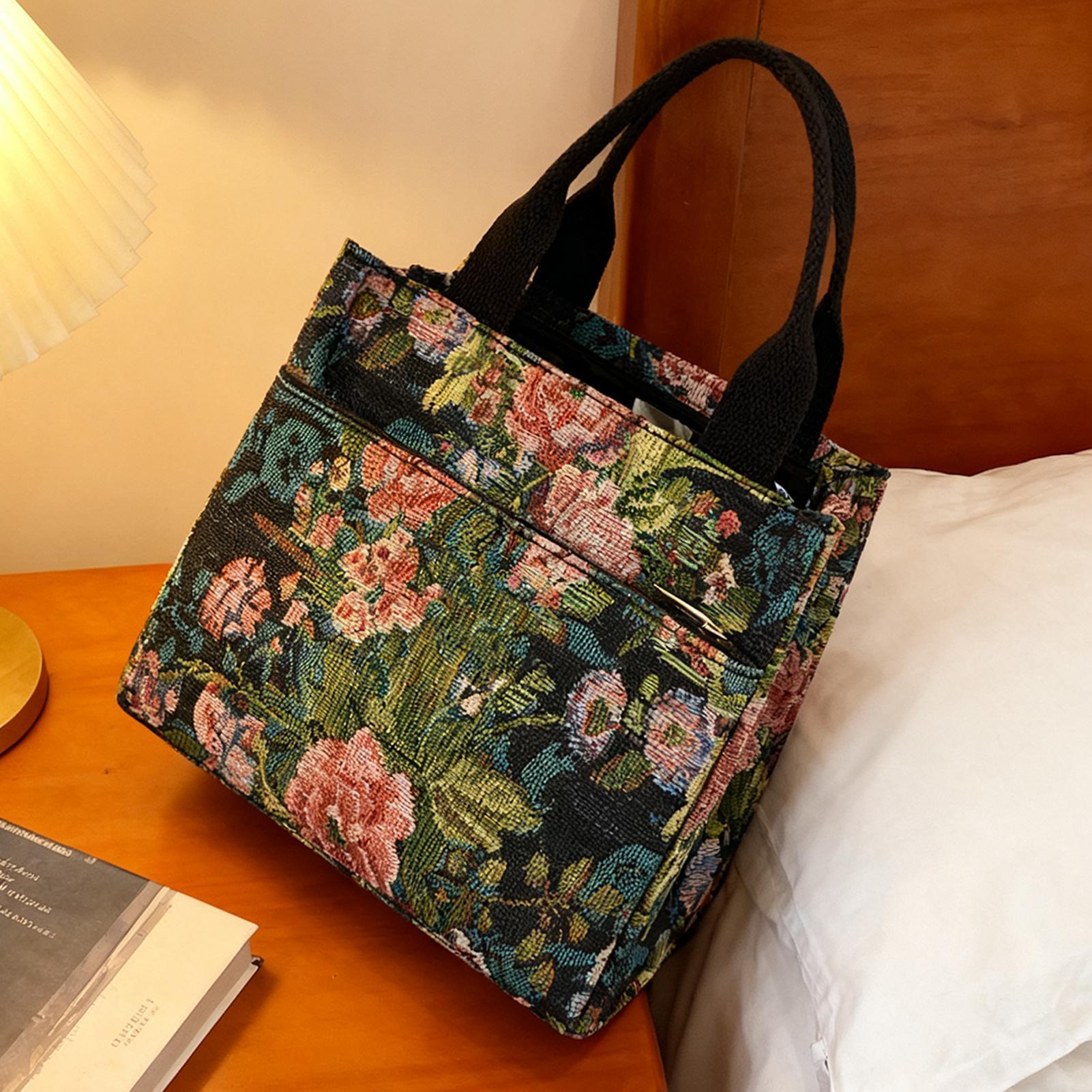 断熱ランチバッグ 花柄 防水 ホルダー ランチトートバッグ  - Tote Bag Sublimation のレビューと価格