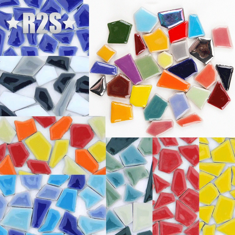 100 グラム磁器モザイクタイル DIY クラフトセラミック - Ceramic Tile Blank のレビューと価格