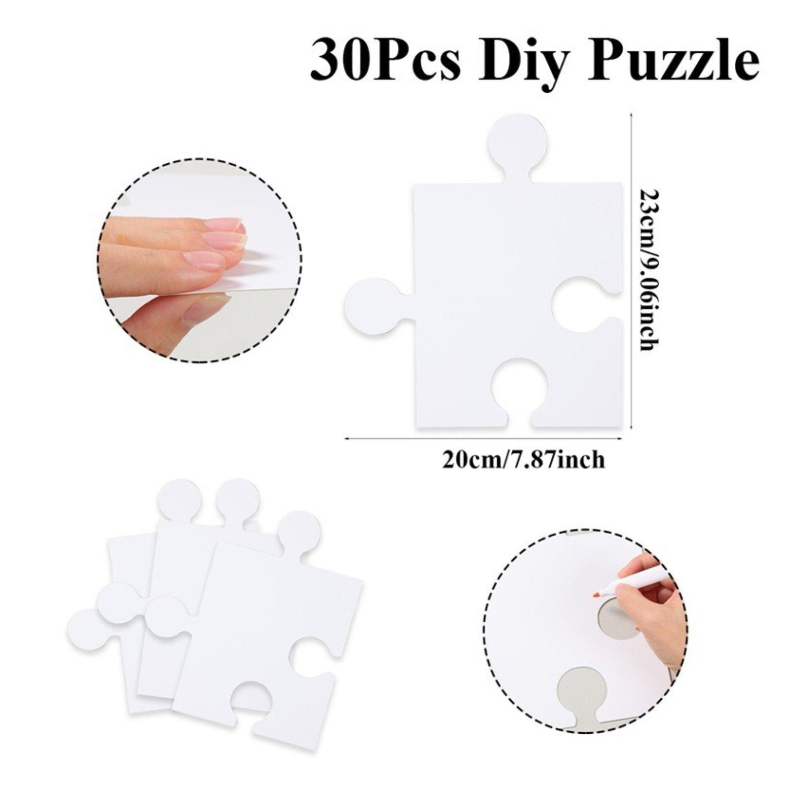 30ピースの空白パズルピース、パーティーギフト、描いて書くた - Puzzle Blank White のレビューと価格