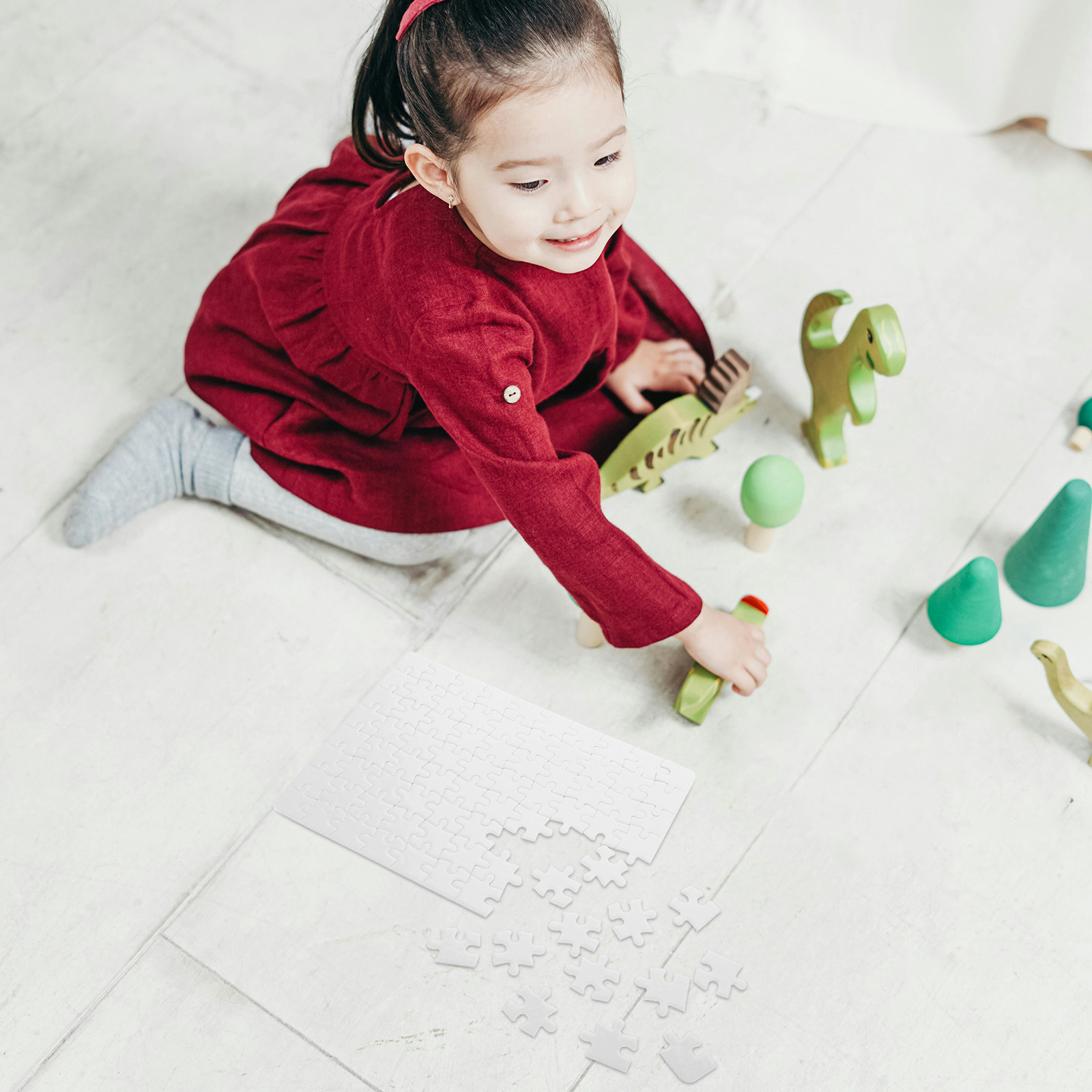 4枚入り白いパズルピース、昇華プリントDIYプロジェクト用描 - Puzzle Blank White のレビューと価格