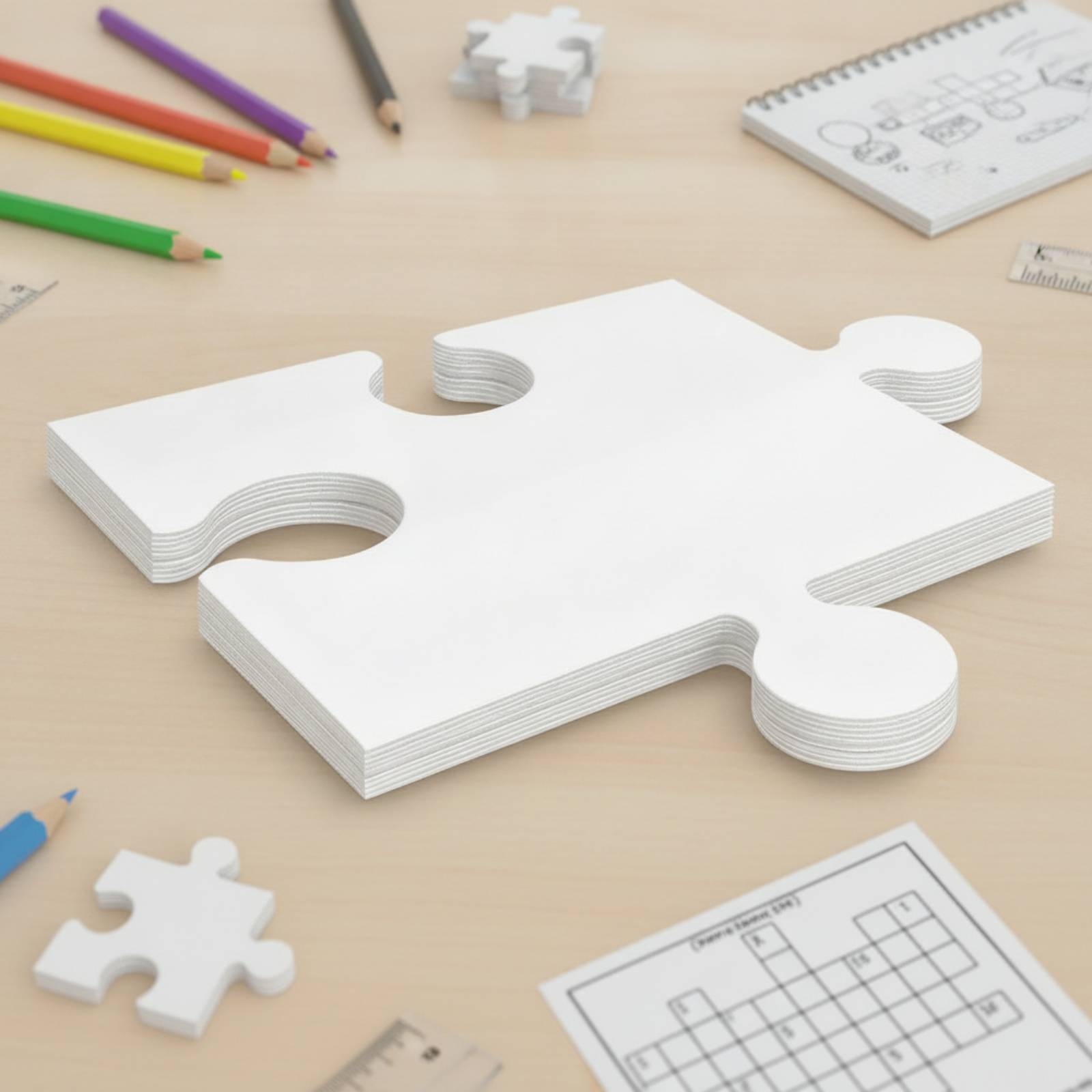 24ピース 無地の段ボールパズル カスタマイズ可能な白いジグ - Puzzle Blank White のレビューと価格
