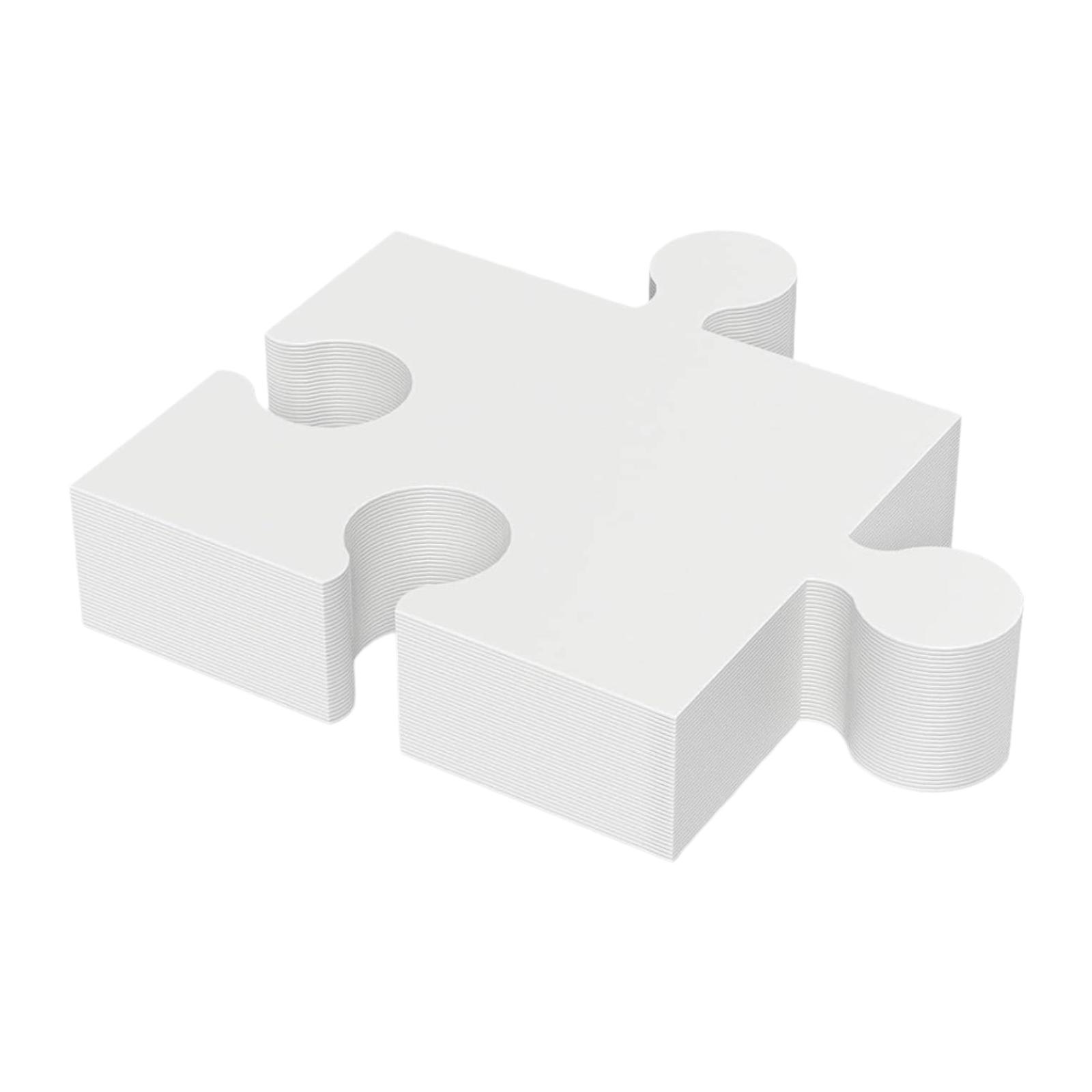 白い厚紙パズルセット 空白の描画ピース クリエイティブDIY - Puzzle Blank White のレビューと価格