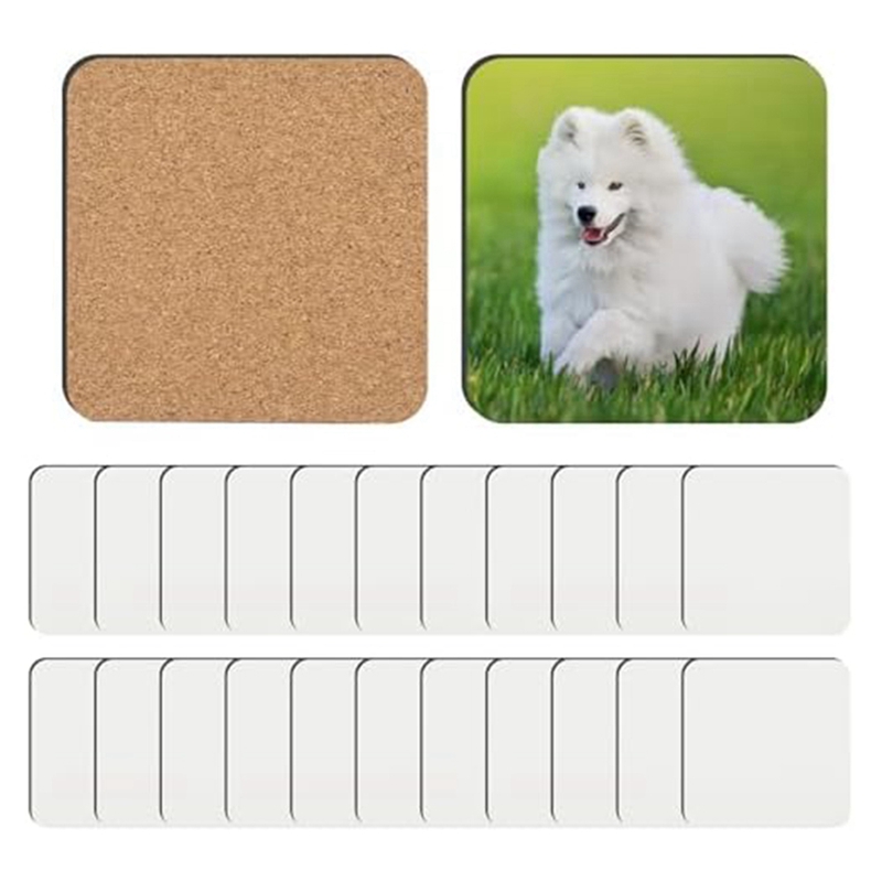 昇華ブランクmdfコルク裏打ち熱転写コースター、DIY絵画、 - Coaster Sublimation Blank のレビューと価格