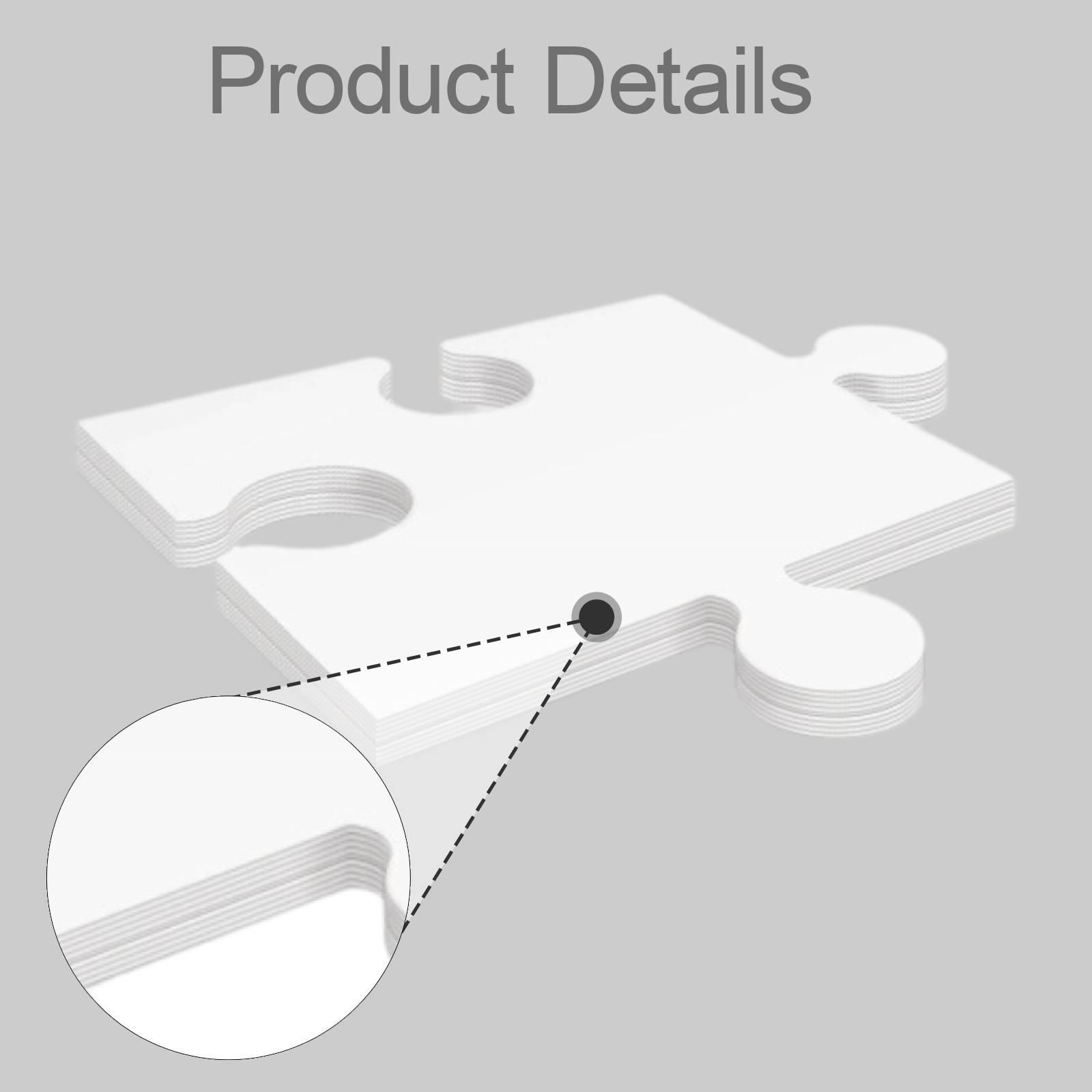 24個入り 白色厚紙製ブランクジグソーパズル 12.01イン - Puzzle Blank White のレビューと価格