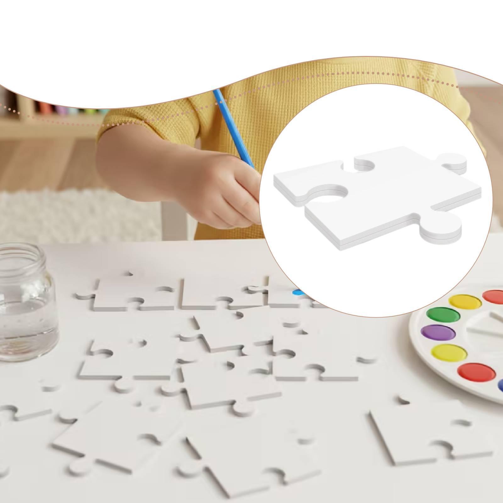 24個入り 白色厚紙製ブランクジグソーパズル 12.01イン - Puzzle Blank White のレビューと価格