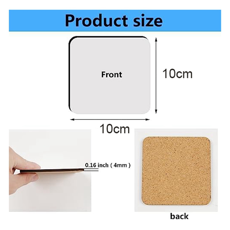 12個入り昇華型正方形コースターブランク、MDFブランク、ハ - Coaster Sublimation Blank のレビューと価格